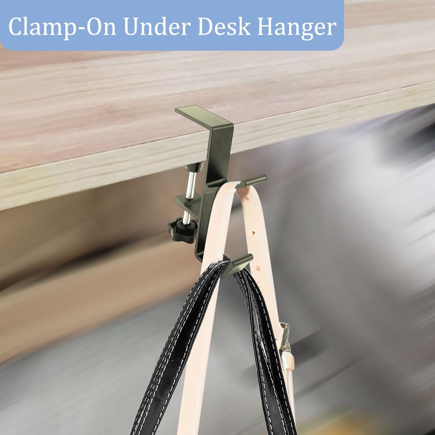 Adjustable Desk Edge Hooks Set of 4, Storage Solution, Portable Headphone Holder, Christmas Decorations Hanger, Backpack Hook, Space Saving Organizer