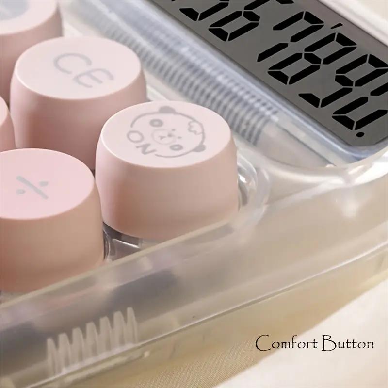 Transparent Shell Calculator, 1 Count 10 Digit Large Button Calculator with Display, Battery Powered Cute Calculator for Office Home School (without Battery) Office Stationery Supplies