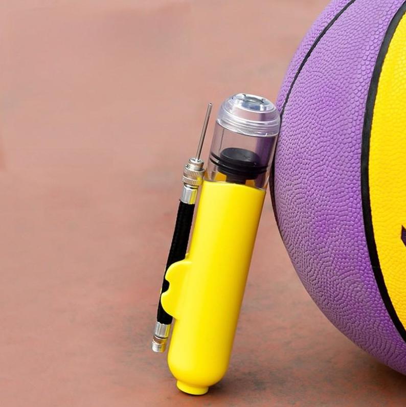 Mini Air Pump with Needle & Nozzle, Portable Double Action Quick Inflation Pump for Basketball, Balloons & All Sports Equipment