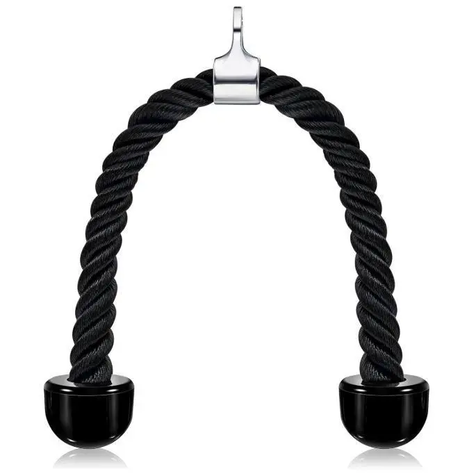 Universal Tricep Rope Pull Down 27 Inch Heavy Duty Rope Length,Tricep Rope Cable Attachment Handles Greater Range of Motion,Easy to Grip & Non Slip Cable Workout Exercise Machine Attachment, Suitable for Professional Gyms  Push Downs, Crunches, Facepulls