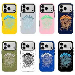 S-Sp5der Phone Case — Retro Web-Patterned Street Style Design, Punk Y2K-Style Protective Cover; Compatible with iPhone 11–17 Pro Max/Plus Series and Samsung Galaxy S23– Series; Drop-Resistant & Shockproof Case