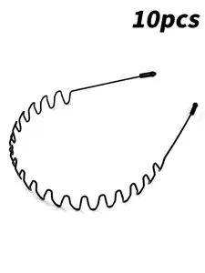 10Pcs Invisible Wave Metal Non Slip Headbands for Men Women Girls, Anti-Slip Zigzag Hair Hoops, Minimalist Daily Hair Accessories Ideal for Thick Hair