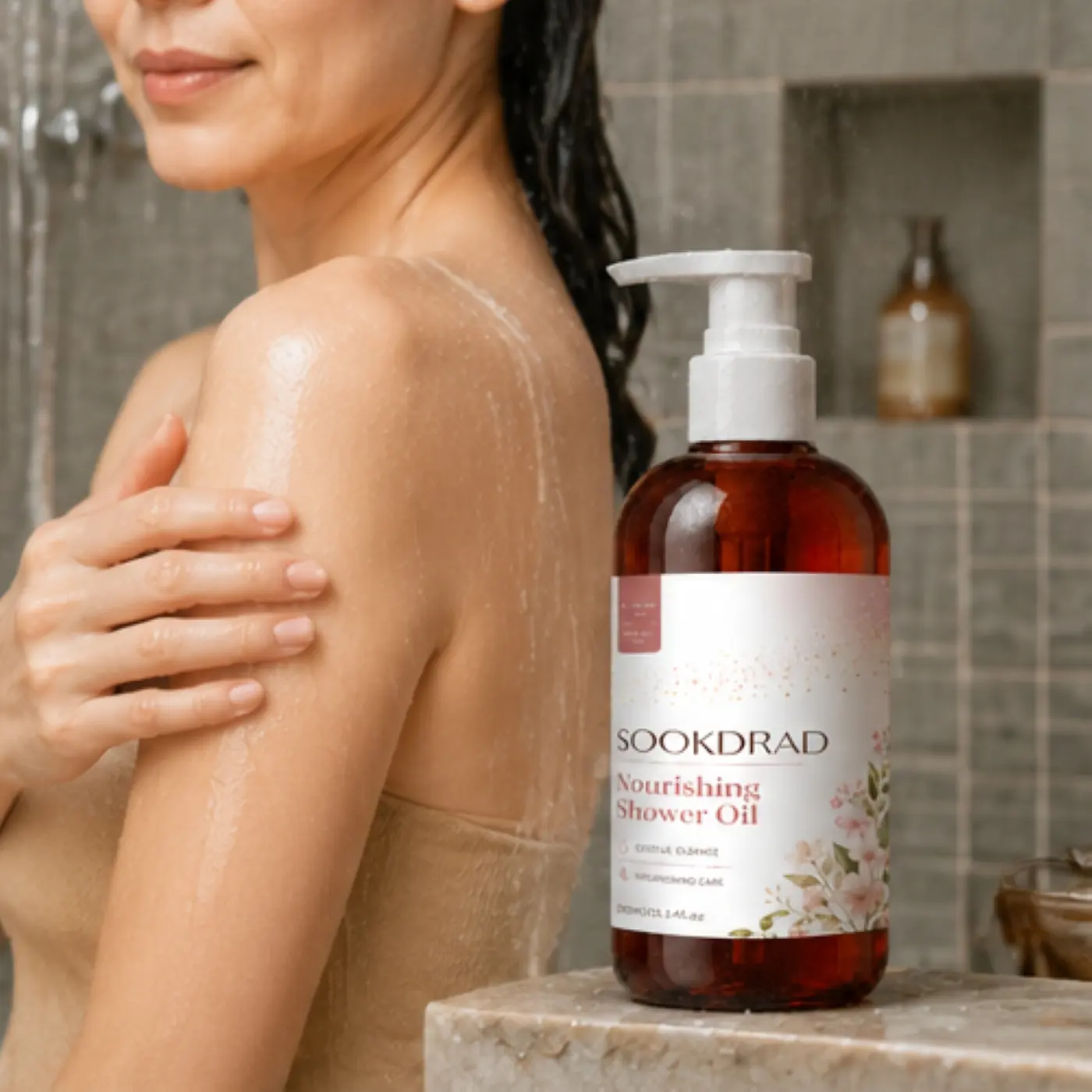 Nourishing Shower Oil, gentle cleanse, nourishing care, for body, for shower, Body Cleansing Products, 300ml/10.14fl.oz