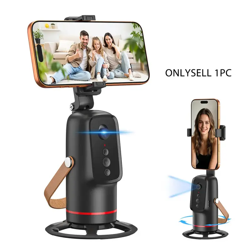 Auto Face Tracking Tripod, with Gesture Control Functon ,360 Rotation Face Body Phone Camera Mount Smart Shooting Phone Tracking Holder for Live Vlog Streaming Video, Accessories Selfie 360 Rotating Phone Stand