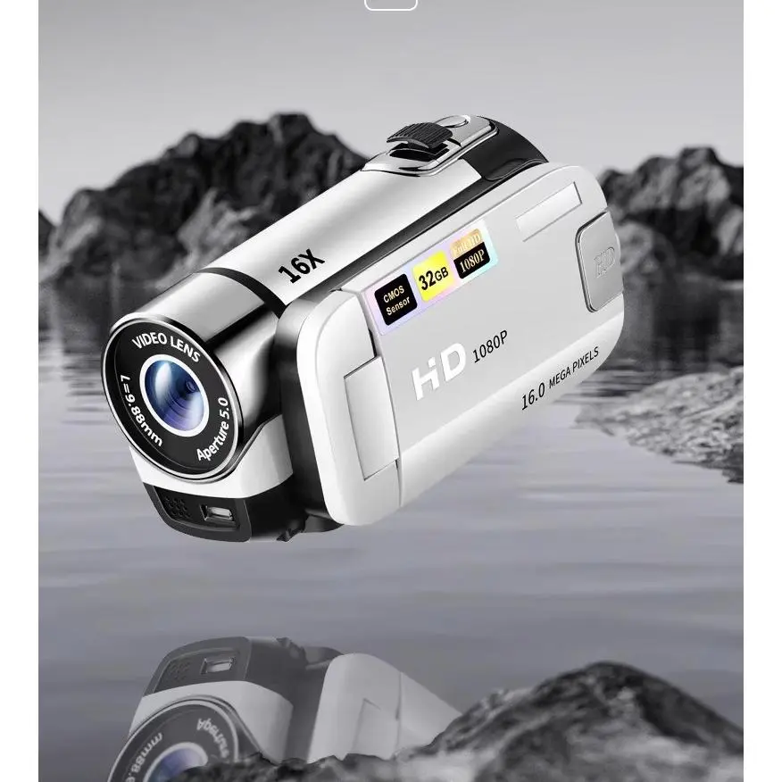16MP Digital Video Camera Camcorder, 16X Optical Zoom, 1080P, 2.4" LCD, Compact Handheld Recorder, Gift