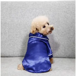 Silky Ice Silk Pet Pajamas, Satin Shirt for Teddy Bulldog Golden Retriever Home Wear