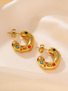 2pcs exquisite and fashionable stainless steel earrings, light luxury, elegant charm, unique style, suitable for various scenarios such as dates, parties, gatherings, and daily commuting. It is a practical and thoughtful gift choice.