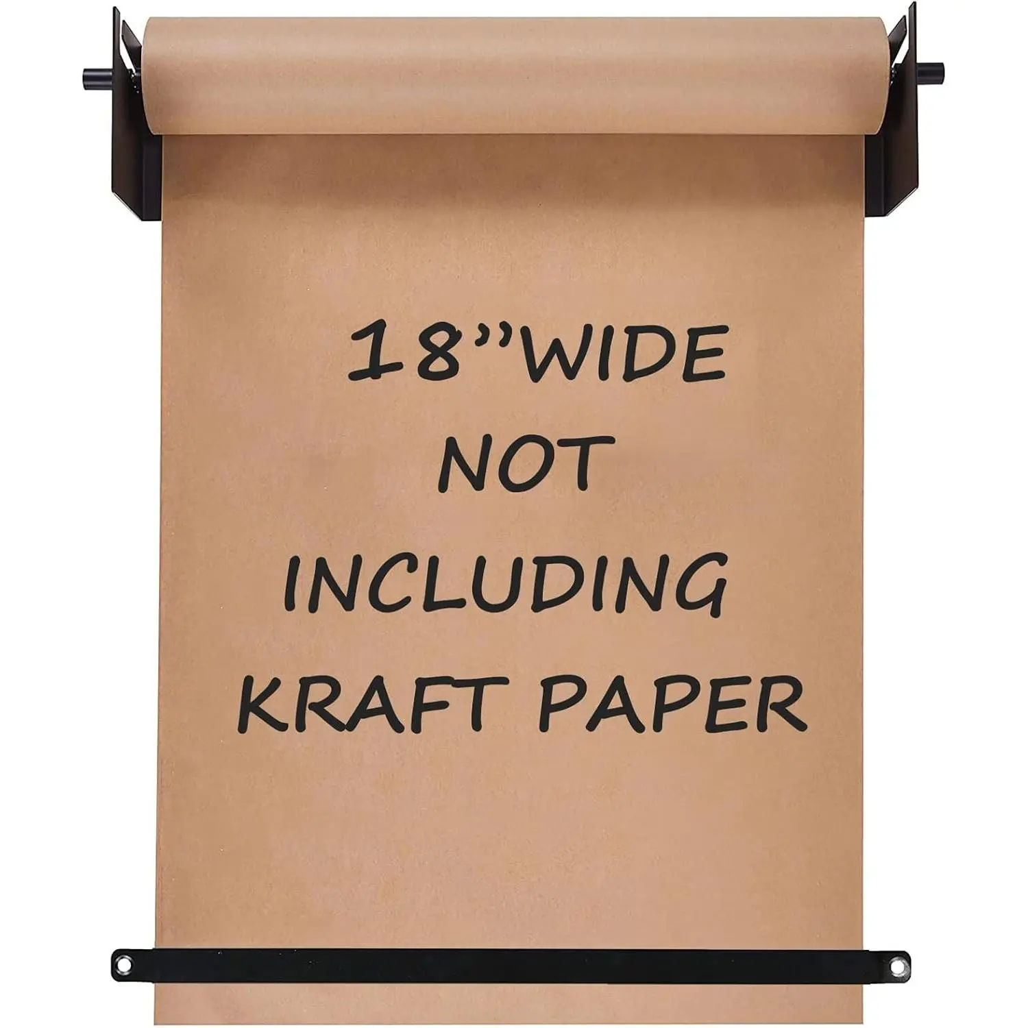 18”Kraft Paper Dispenser Holder Wall Mount, Heavy-Duty Paper Cutter Butcher Paper Dispenser to Do Lists, DIY Drawing, Taking Note, Artwork, Daily Special - Black