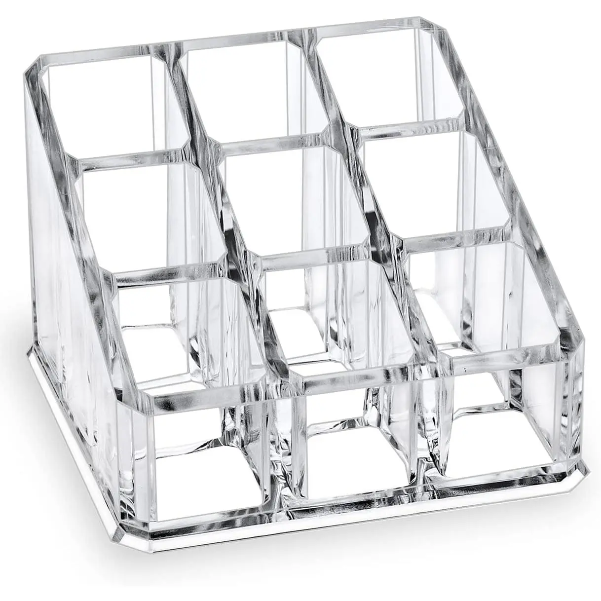Lipstick Lip Gloss Organizer,Small Clear  Compact Essential Oil Rollerball Perfume Holder with 9 Slots