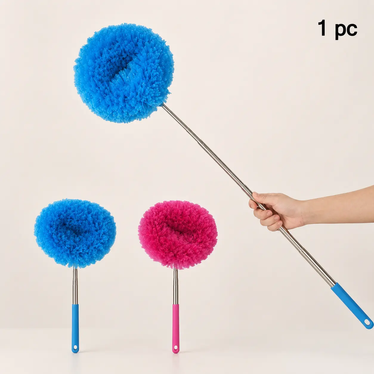 Extendable Microfiber Ceiling Fan Duster, Long Handle Dust Remover Brush, Reusable Washable Fan Cleaner for Walls, Ceilings & Hard-to-Reach Areas, Essential Fan Gear Household Items House Cleaning Tools