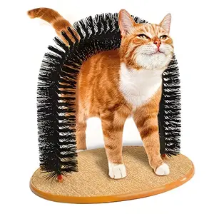 Cat Grooming Brush and Scratching Toy, Cat Arch Self-Groomer, Massage and Brush for Cats, Essential Pet Care Tool, Fun and Functional