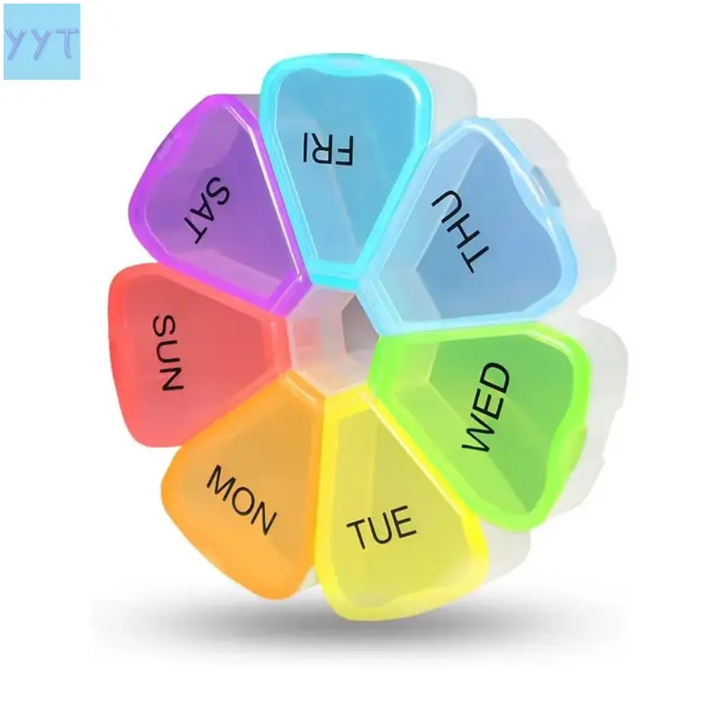 YYT1 Weekly Pill Organizer, 1 Count Durable Dust-proof 7-day Travel Pill Box, Multi-grid Pill Case Office School, Dustproof Medicine Organizer, Portable Medicine Organizer, Portable Vitamin Organizer