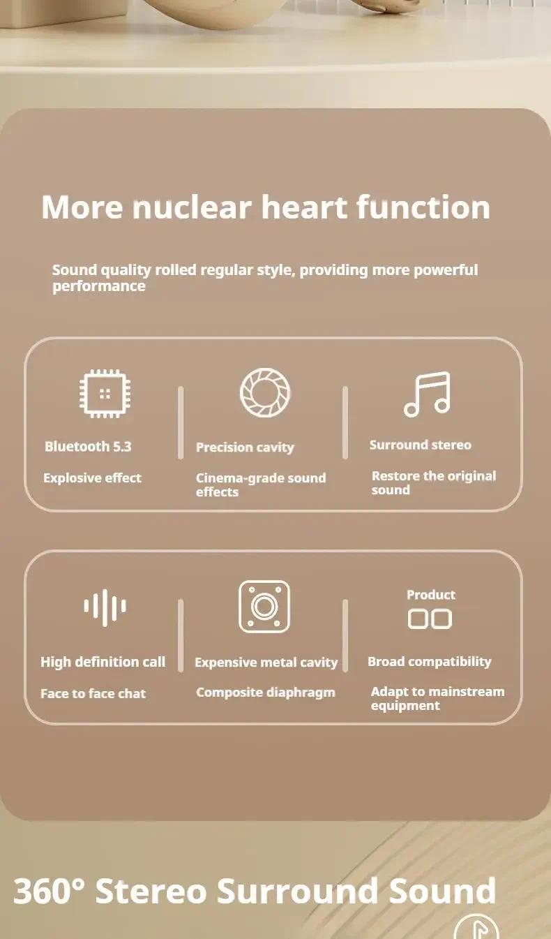 noisecancellingheadphone Wireless Bluetooth 5.3 Headphones Sports Gaming Earphones Support TF/AUX noise reduc