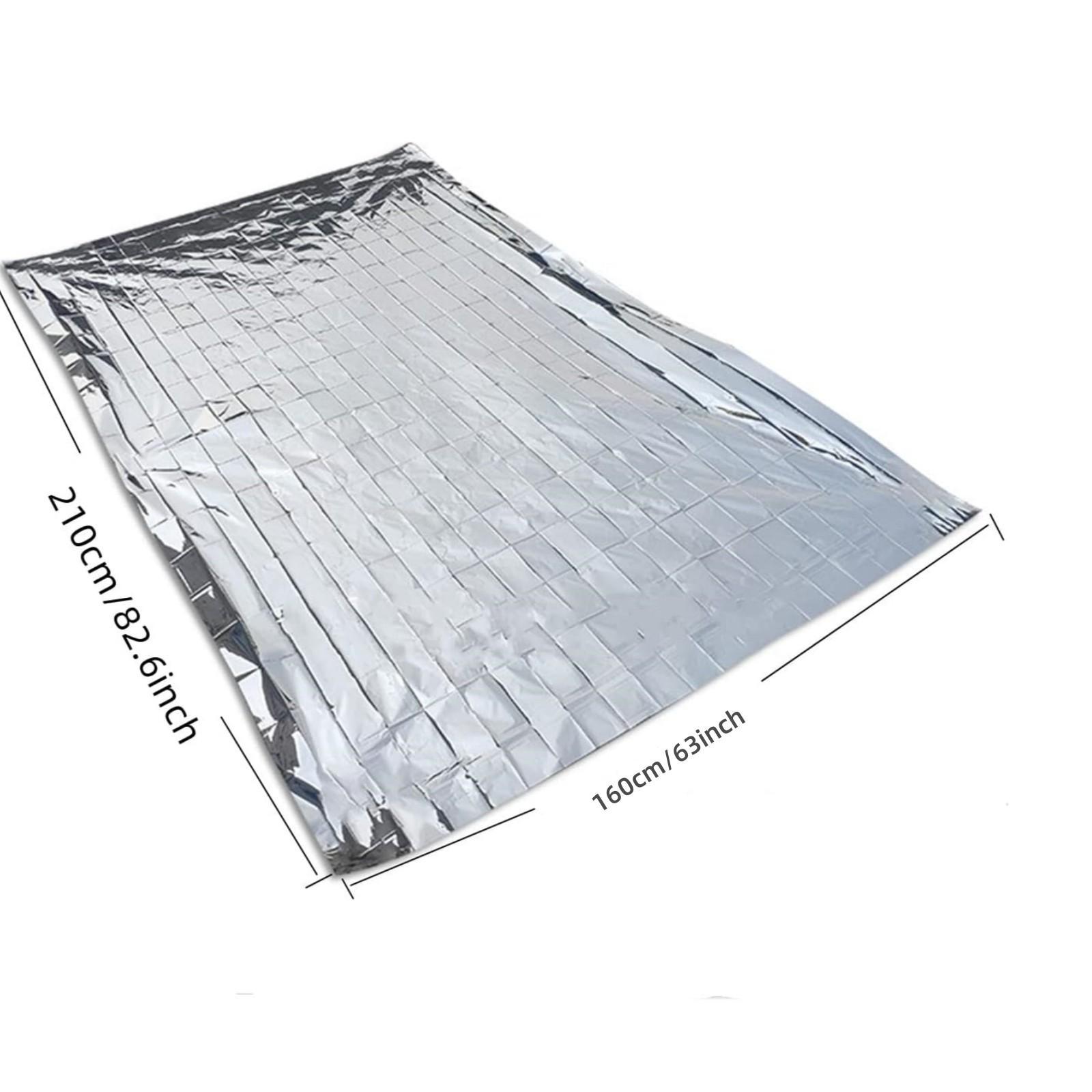 Outdoor Emergency Survival Mylar Thermal Blanket, First Aid Rescue Foil Military Body Warmer Blanket, Portable Camping Hiking Blanket