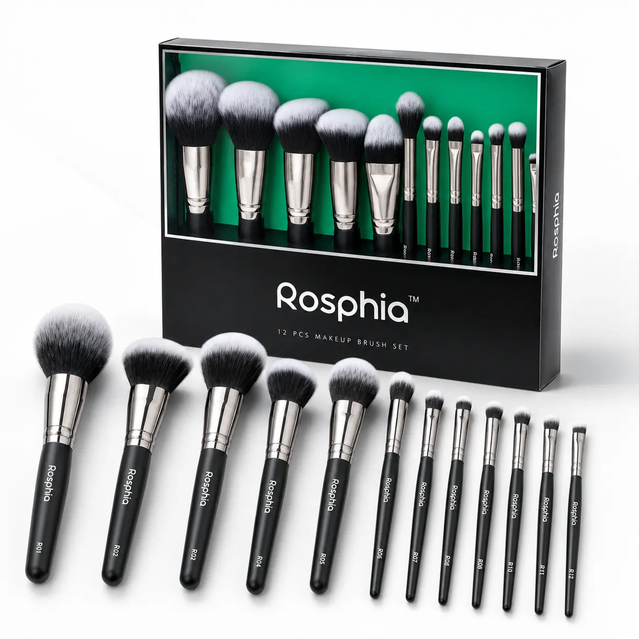 Makeup Brushes Set, Professional 12-Piece Luxury Vegan Makeup Brush Collection