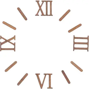 Roman Numeral Wall Clock Accessories Kit - DIY Replacement Clock Numbers Set for Home Decor and Repair - Light Brown 1.10X1.06X0.11 Inch Durable Parts