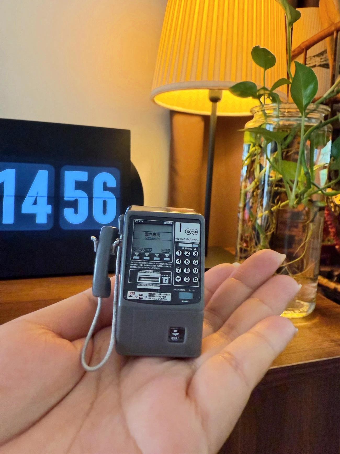 Miniature NTT Telegraph & Telephone Japan Style Mini Public Phone Model Gashapon DIY Accessories Dollhouse Decoration Loose Item