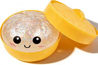 Creative glitter bun squashable toy, shaped like a real bun, filled with dazzling glitter. Soft and bouncy, it won't deform even after repeated squashing, making it an ideal stress-relieving toy and creative gift.