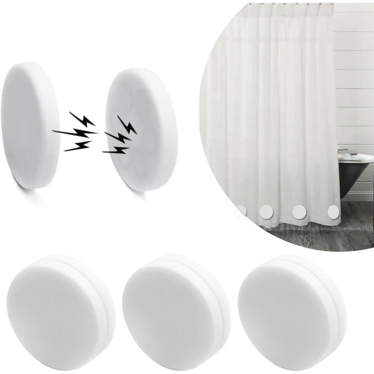 Strong Magnetic Shower Curtain Weights, Waterproof Heavy Duty Magnets, Prevent Curtain Liner from Blowing Around, Work for Drapery, Tablecloth, Flag, Outdoor Curtains (8pcs)
