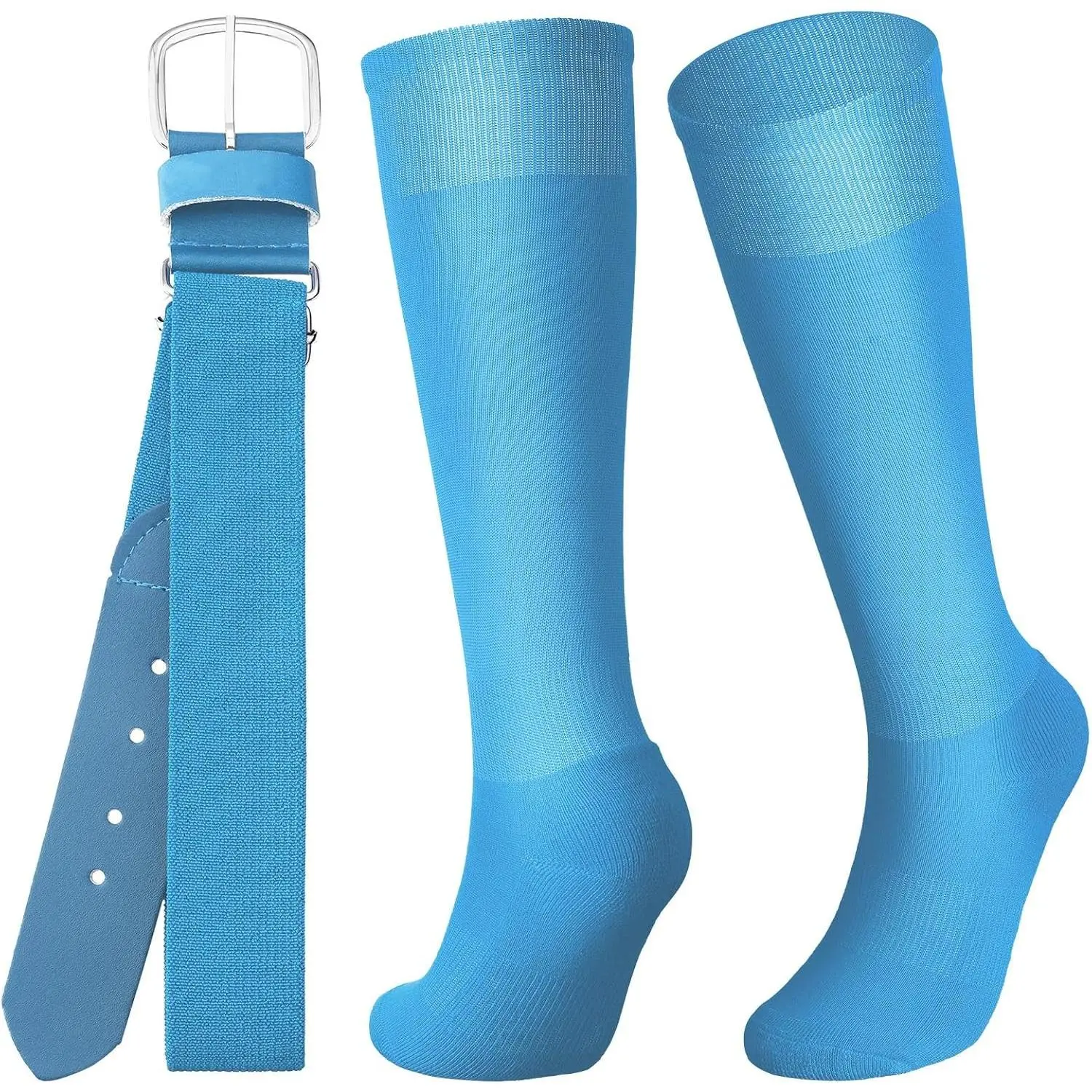 Baseball Belt and Socks Combo Adjustable Softball Socks and Belt Elastic for Youth Boys Girls, Adult
