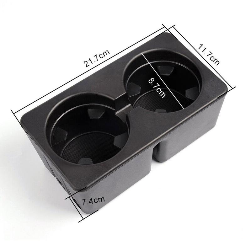 Cup Holder Compatible with 2007-2013 Chevy Silverado Avalanche Sierra 2007-2014 Suburban Tahoe Escalade - Floor Mounted Front Center Console Dual Beverage Drink Insert Automotive Vehicle Interior Truck