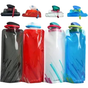 4 Pack Collapsible Water Bottles for Travel – 24oz Foldable Water Bottle with Leakproof Lid, Food-Grade Silicone Portable Reusable BPA-Free Water Bottle for Hiking,Sports,Camping,Biking