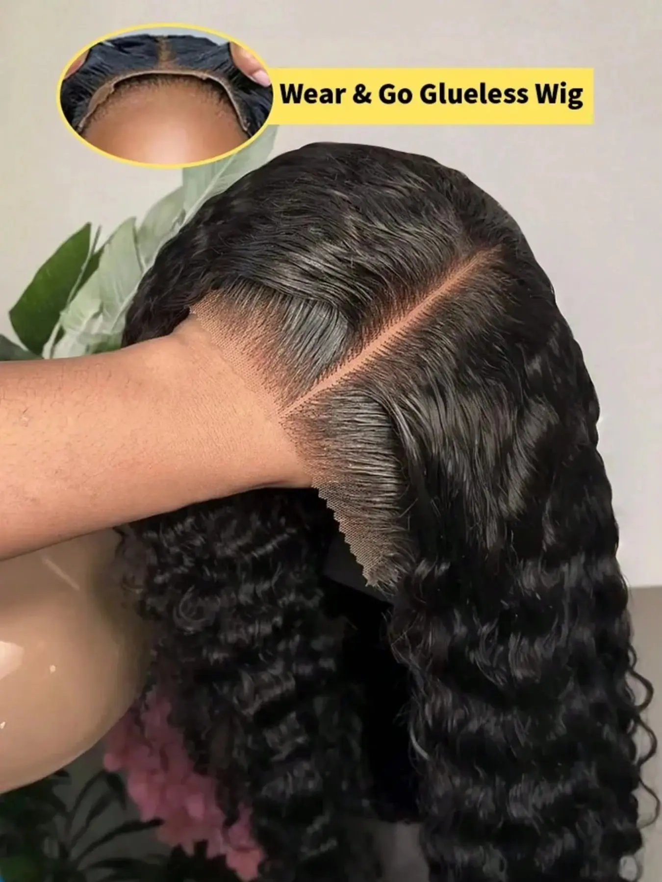 Glueless Wigs Human Hair Pre Plucked Pre Cut Wear and Go Deep Wave Lace Front Wigs Human Hair 5x5 Hd Lace Closure Wigs For Women