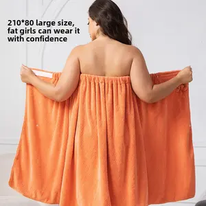 Oversized Bath Robe Set for Plus Size Women 200-300LBS with Drying Hair Towel and Wrap Dress Super Absorbent Bathrobe for Fat Girls