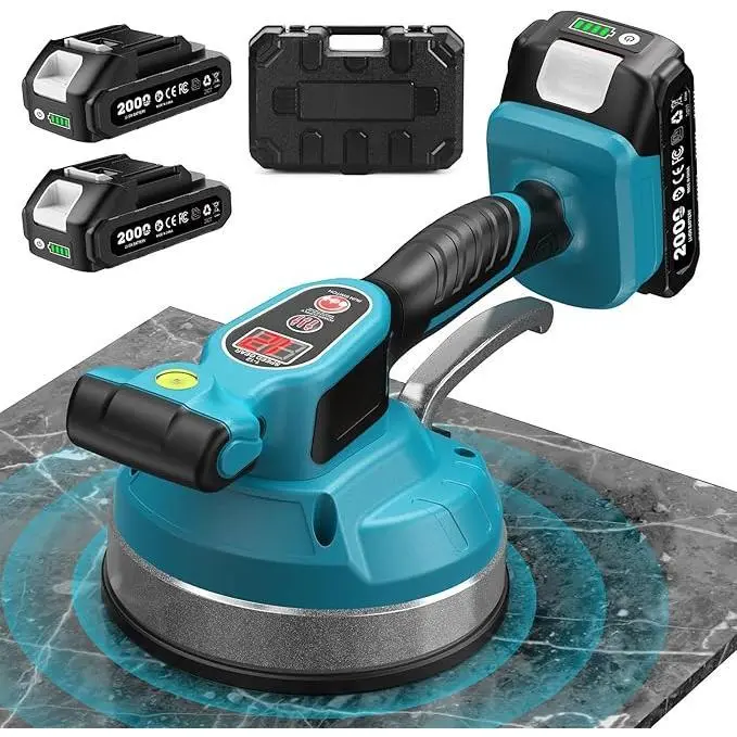 Tile Vibration Tool 160mm: Vibration Leveling Machine 10-Hours Long Lasting, Tile Vibrator With 12 Speeds For Laying Floor Wall Larger Tiles(6"X6" - 60"X60"), Tile Installers DIYer