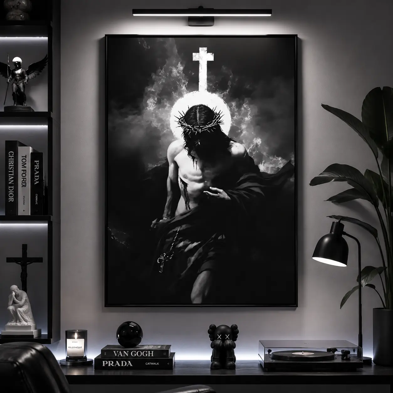 Divine Son Jesus Cross Holy Light Wall Art Print, Religious Cross Print, suitable for home, living room, and bedroom decor, living room decor, wall art, home decor, Art Work For Wall Decor, frameless