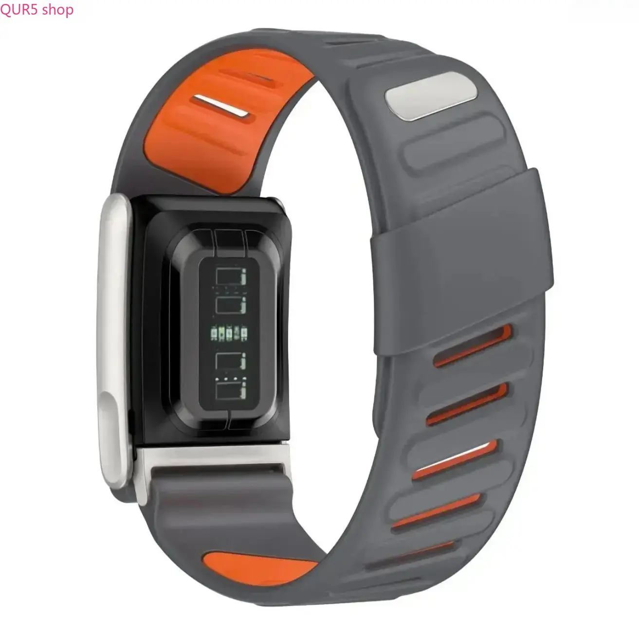 Two-Tone Light Gray Black Silicone Band Only Fits WHOOP 5.0, Waterproof Breathable Adjustable Elastic Fitness Wrist Strap, Soft Durable Sports Bracelet For Workout & Daily Training