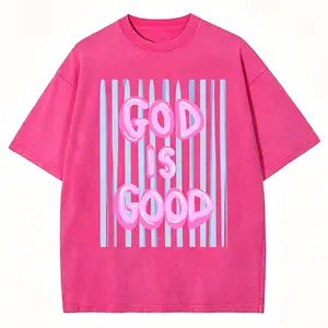 God Is Good With Neon Stripes Unisex Washed T-Shirt, Jesus T-shirt , Christian Apparel Streetwear, Gym Pump Cover Graphic Women's Regular Fit washed cotton Tees, Fashion Men And Women's Top for Daily Wear, vintage clothing, oversized women tshirt