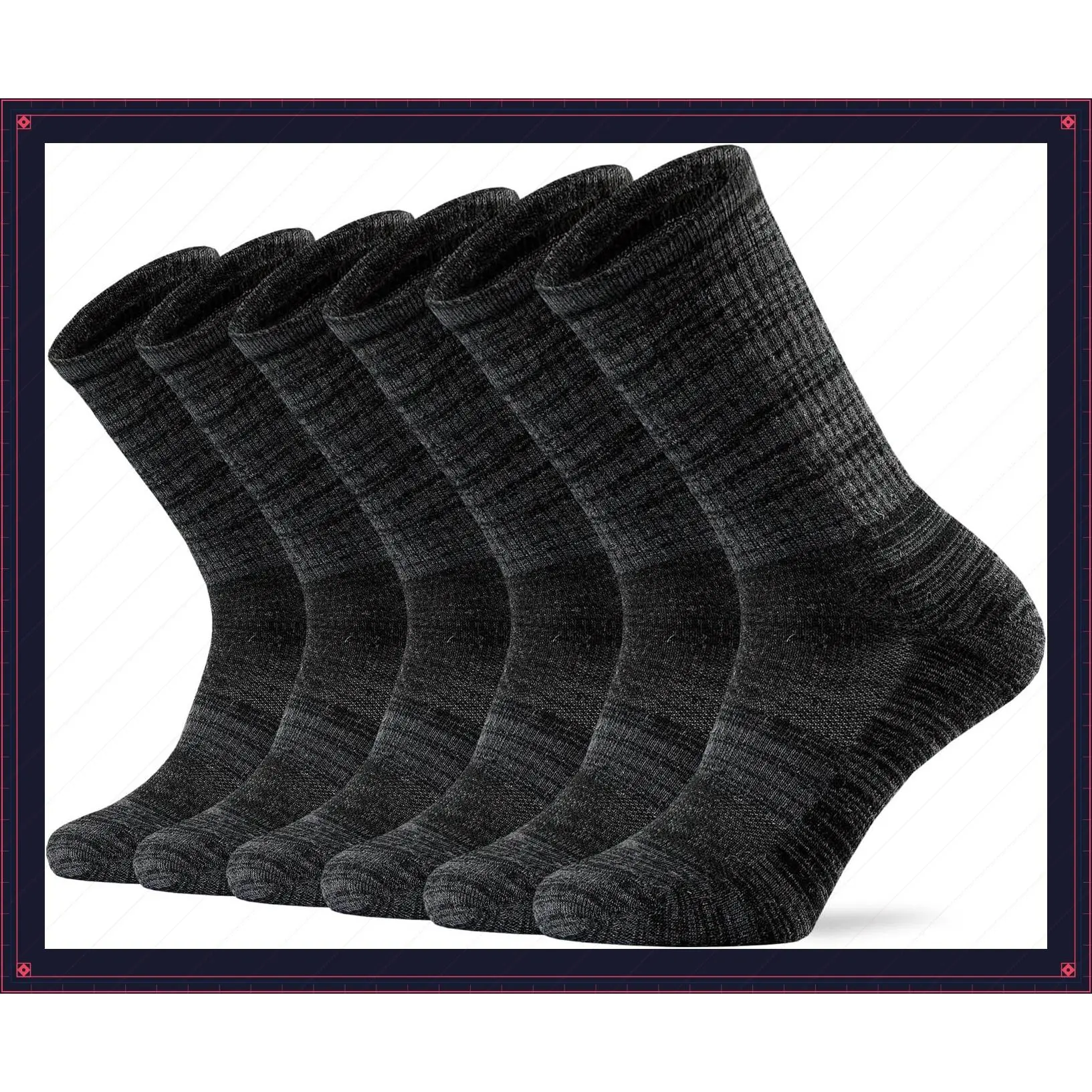 Merino Wool Socks for Men Outdoor Hiking Casual Soft Cushion Crew | Extra-Fine Wool, Breathable, Comfortable, Lightweight, Moisture Wicking, Size L/XL 3 Pack, Hiker, Mountaineer, Daily WearGift