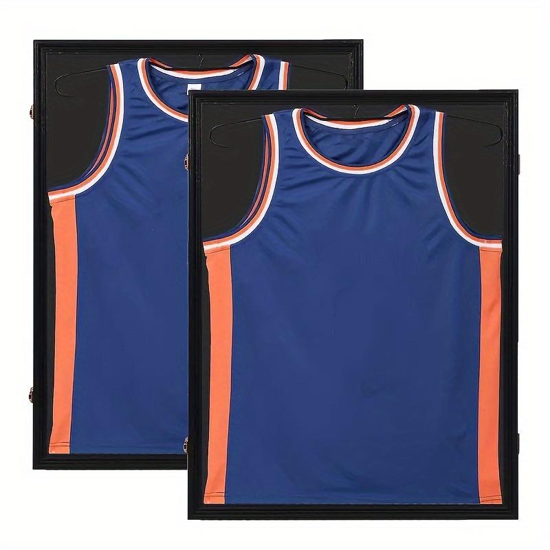 [UV Protection Jersey Display] 2pcs Sports Jersey Display Case Bundle - Shadow Box Frames - 98% UV Protection, Hangers, Acrylic Cover, And Valet Pinboard