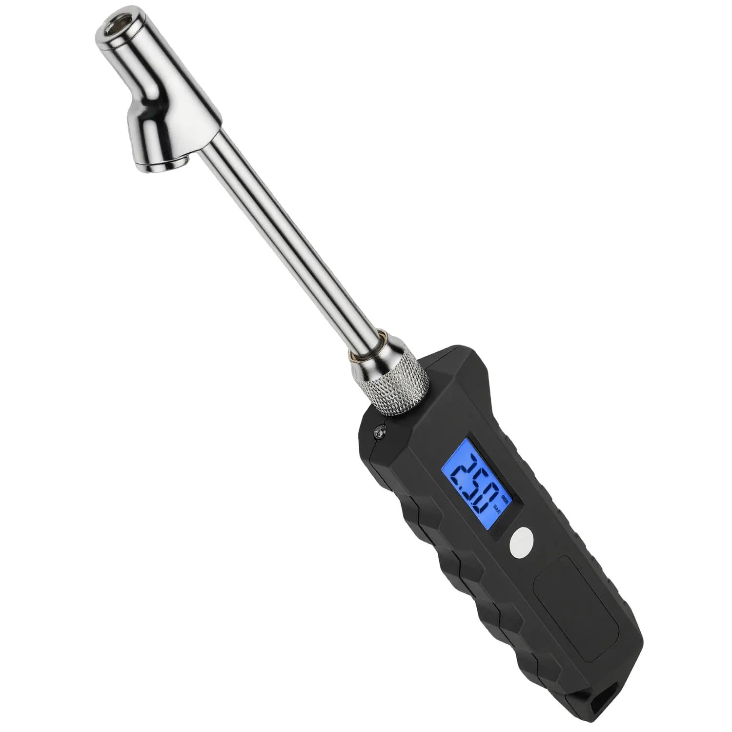 Compact Digital Tire Pressure Gauge - Heavy Duty Stainless Steel Handheld Dual Head Gauge, 0-230 PSI with Flashlight & Backlit LCD, Car Repair Tool for Pressure Check on Cars/RVs/Trucks, 1 Pack, Handheld Gauge