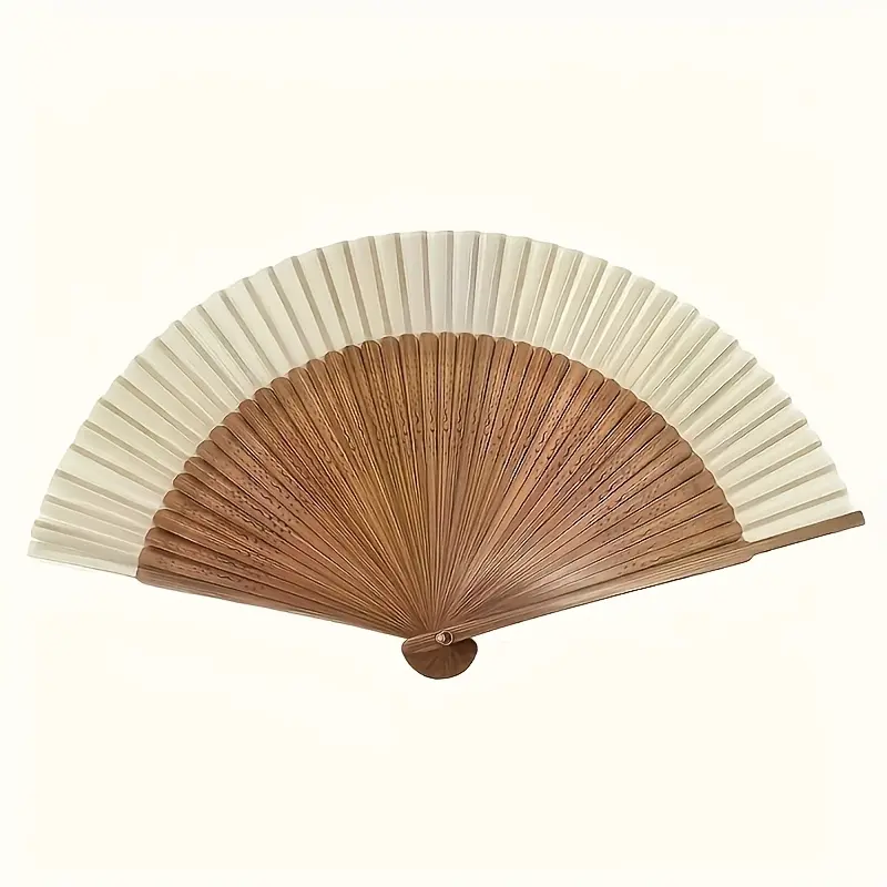 Retro Bamboo Folding Fan, Durable Bamboo Frame, Smooth Open & Close Portable Handheld Summer Fan, Vintage Chinese Style for Dance, Bestie Souvenir & Birthday Gift