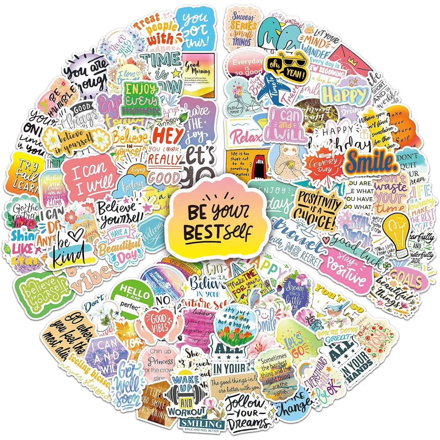 300 count Inspirational Quote Stickers, Motivational  | For Teens Students Teachers, Positive Affirmation Quote, For Laptop Water Bottle Scrapbook Journal Classroom Rewards