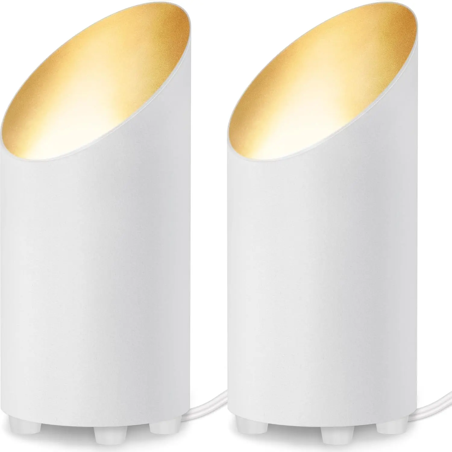 2 Pack Uplighting Indoor Floor Can Light, 5W Up Lights with 2700K LED GU10 Bulbs, Uplights Floor Spot Lights Indoor for Home Accent Lighting, 5.9 FT Plug Cord & Foot Switch