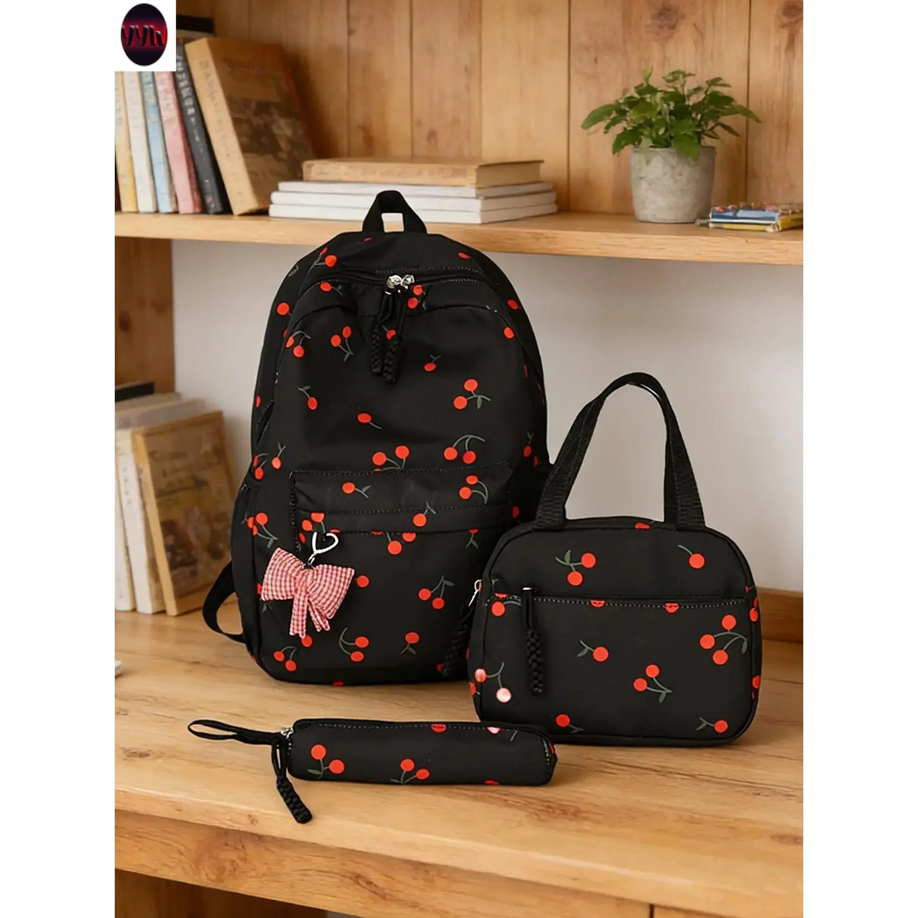 YYW1 3pcs  Lightweight Casual backpack with large capacity printed women's backpack zipper closure, fashionable and versatile, suitable daily commuting, students, school, campus, women's backpack