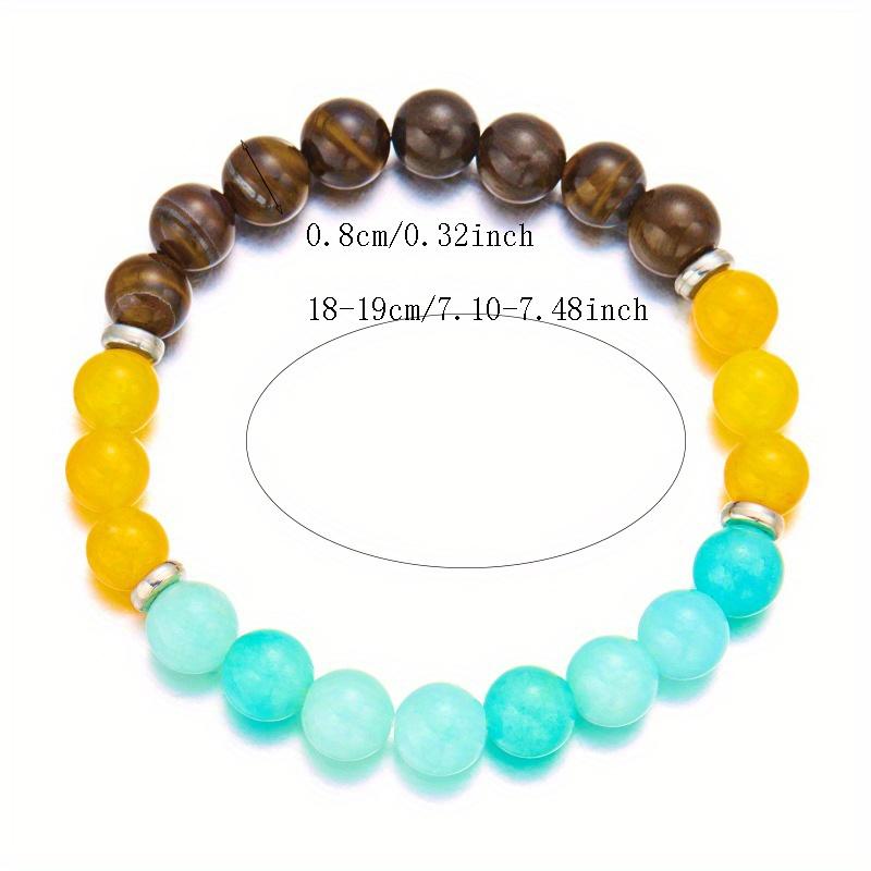 Boho Vacation Style Beaded Bracelets Set of 9, Stretchable Handmade Beaded Bracelets with Good Luck, Love, Dream, Money, Calm, Protection, Anxiety, Success, Friendship - Elasticity for Comfort, No Plating, All-Season Wear for Daily Occasion