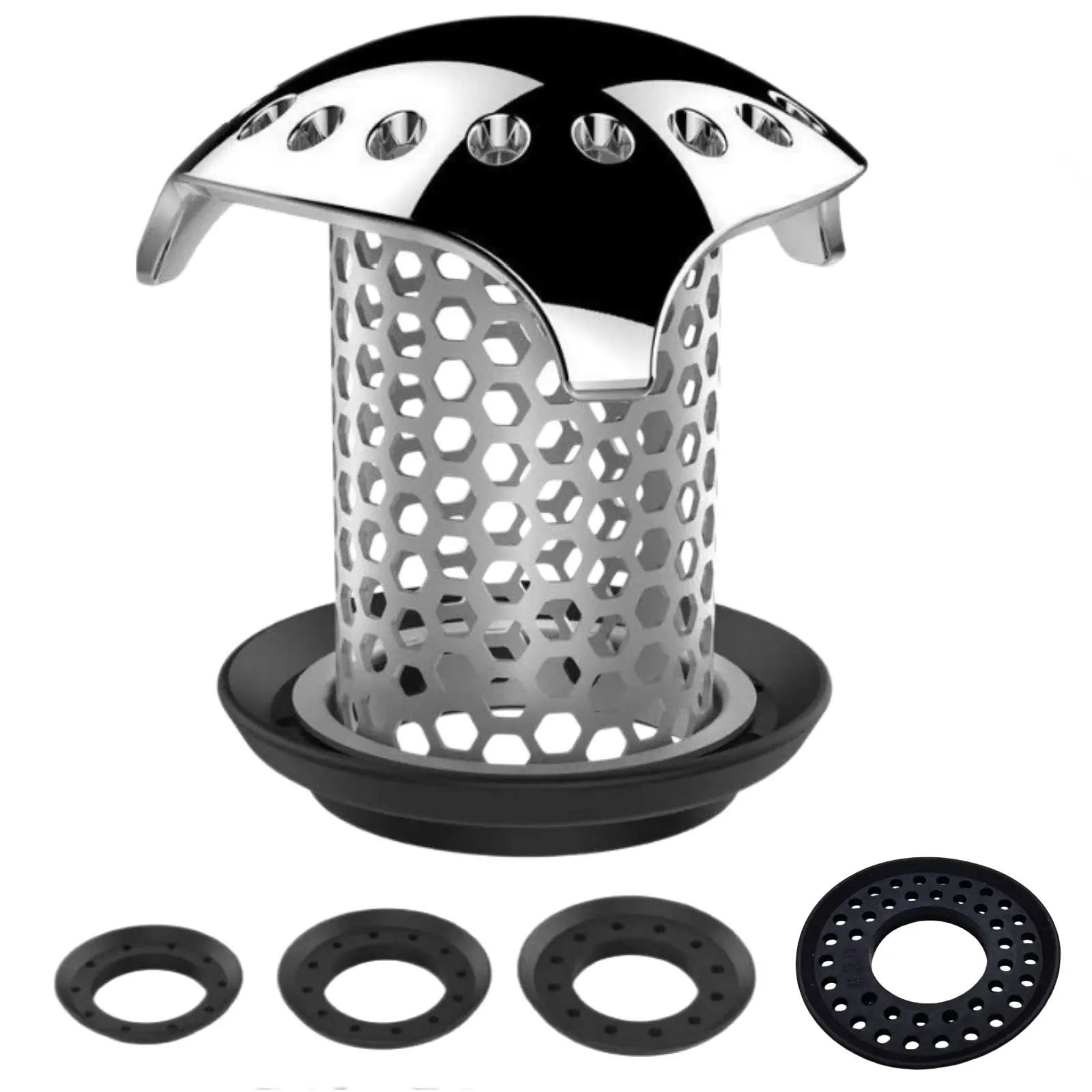 Ultra Revolutionary Bath Tub Drain Protector Hair Catcher/Strainer/Snare Stainless Steel, 1-Pack, Silver
