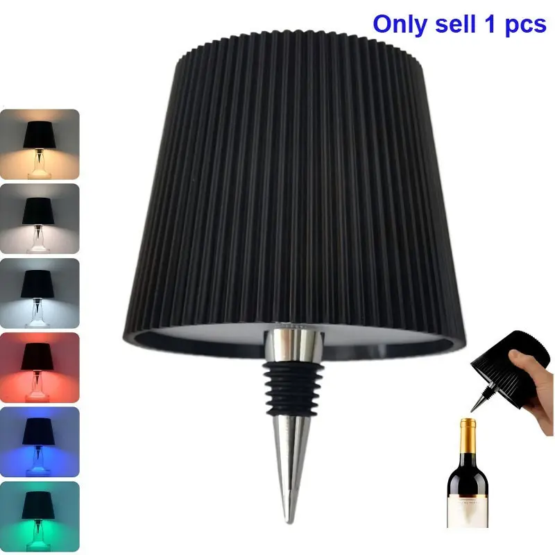 Touch Control Bottle Table Lamp, Three Color Changing and RGB Dimmable USB Rechargeable Night Light, Ideal for Bar, Restaurant, Bedroom, Camping