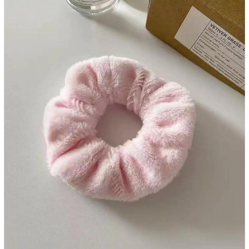 Furry Hair Scrunchies Fluffy Bobbles Elastic Ponytail Holder Soft for Women Girls 10 Random Colors Free Gift Versatile Hair Accessories.