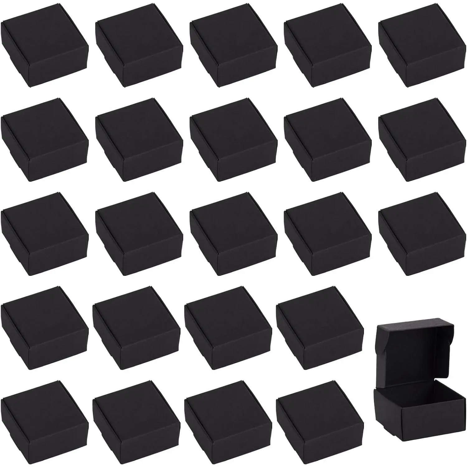 50 count Small Black Aircraft Boxes Mini Paper Jewellery  Boxes Square Soap Box Shipping Box Corrugated Paper Boxes for  Small Business Packing 4.1x3.8x2 cm