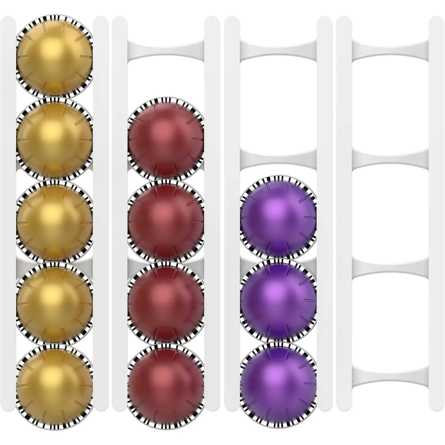 Coffee Pod Holder Compatible with Nespresso VertuoLine Capsules – 20-Pod Space-Saving Organizer for Wall, Cabinet, or Under-Counter Mount, White