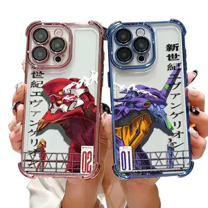 Plating Phone Case For Anime E-Evangelions For iPhone 17 Air 16,15,14,13,12,11,Pro,MAX & Samsung Galaxy S25 Ultra S24 S23 S22 S21 Plus Anti-Fall Airabag Back Cover anime e-evangelions matte hard case Smartphone Cellphone