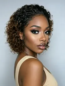 13x4 Lace Pixie Cut Wig, Human Hair Short Curly Wave Wig for Women, Daily Party Cosplay Gift Use, Pixie Human Hair Wig