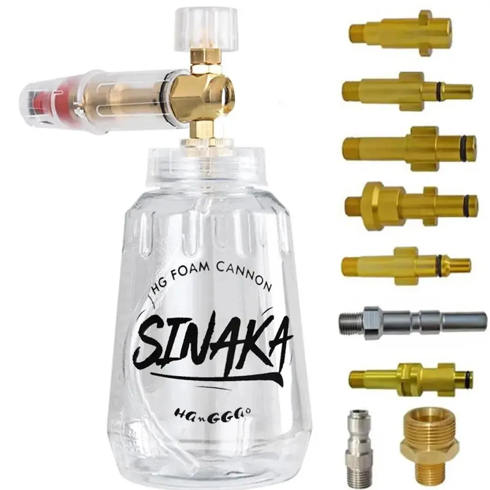 High-Pressure Snow Foam Lance, Brass & ABS Car Washing Sprayer with Adjustable Spray & Heavy-Duty Foams, High-Pressure Car Washer Accessory for Karcher, Nilfisk, Parkside, WAP