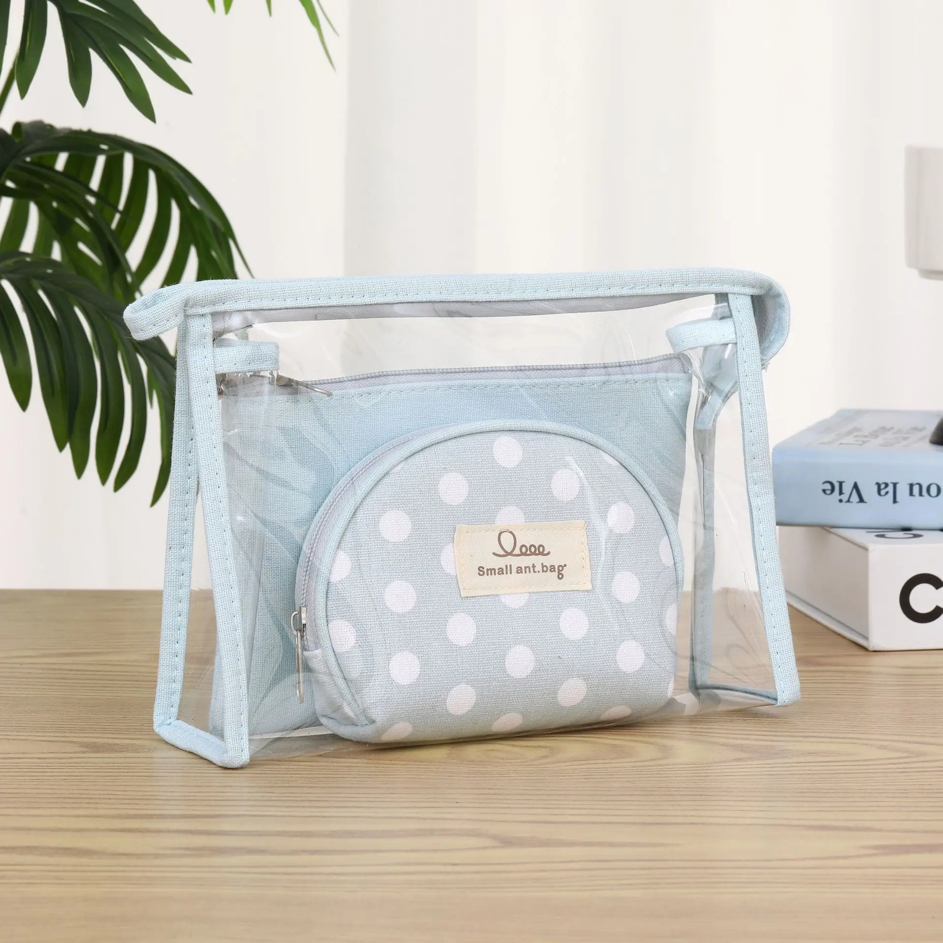 Korean Style 3PCS Transparent Cosmetic Bag Set, Cute Polka Dot Makeup Organizer Pouch, Portable Travel Toiletry Storage Bags for Women, Aesthetic Beauty Bag for Skincare, Makeup Essentials, Vacation, Daily Carry & Gift Ideas