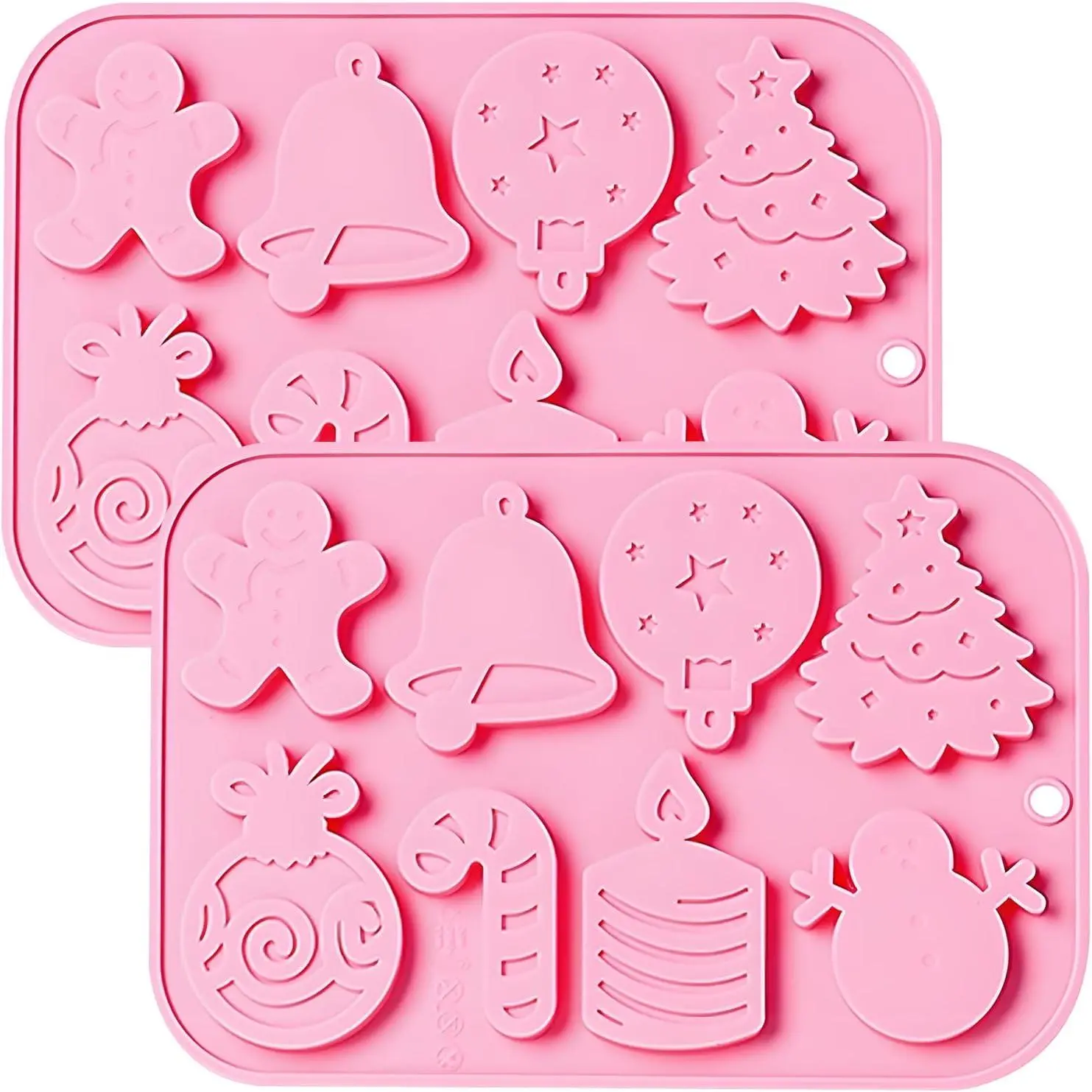 Christmas  Baking Mold, 8-Cavity, , 18.8x12.9 cm, 2 Pack |  Holiday Shapes, Non-Stick Surface, Easy to Clean,  & Candy Mold,